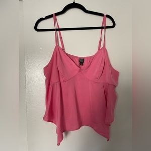 pink flowy top